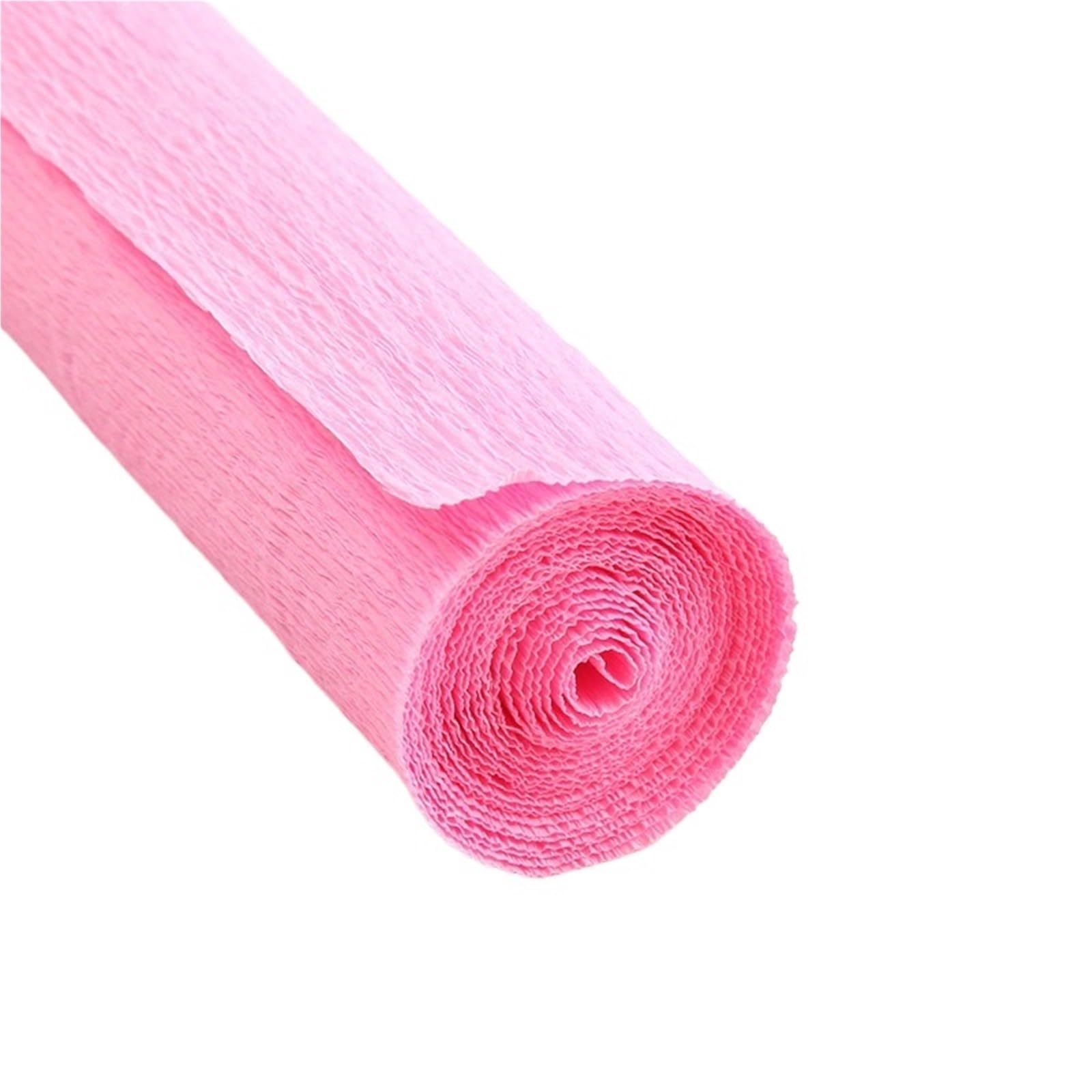 Carta da regalo decorativa per fiori, Rotolo di carta crespa for artigianato fai da te origami avvolgimento multicolore 50x250cm 4 pezzi(Pink)