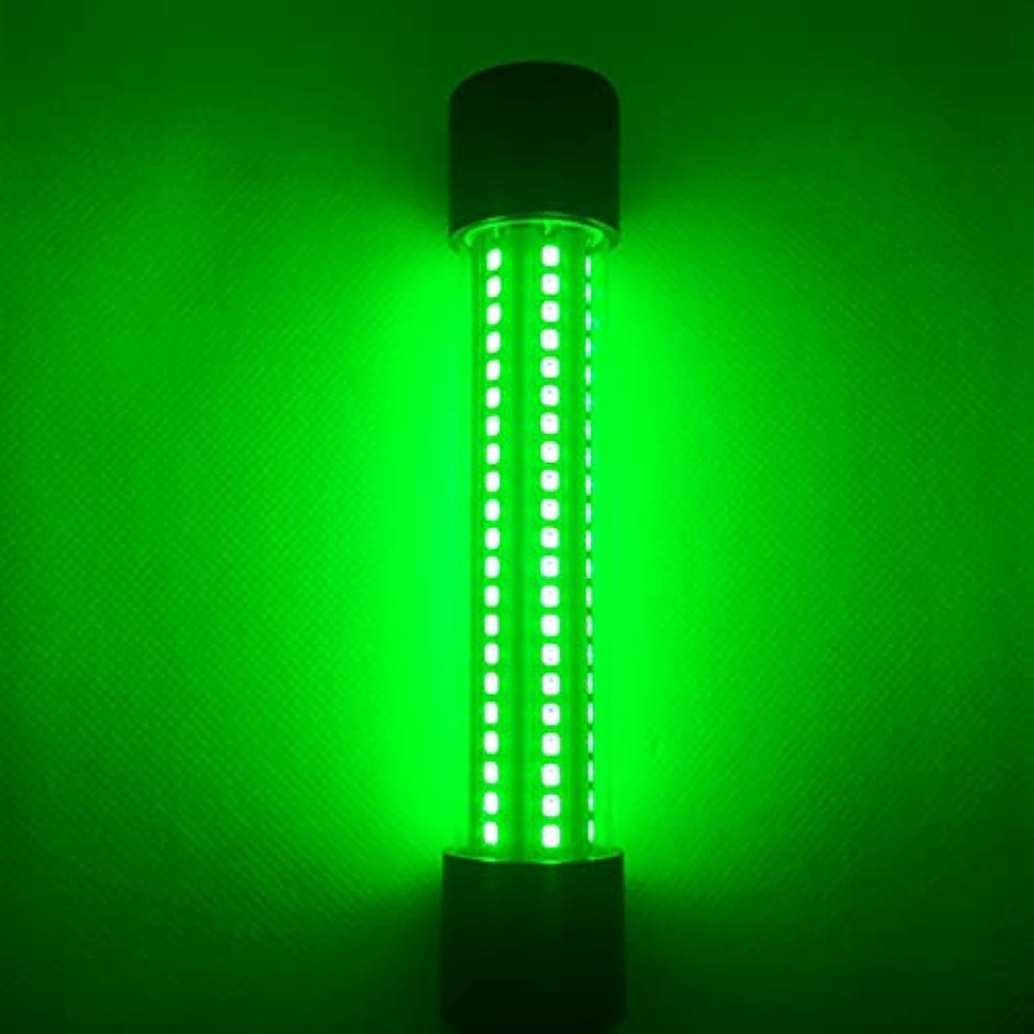 20W Green LED Submersible Underwater Fishing Light Crappie Shad Squid Bait Night Light 12V-24V Deep Drop Water Ice Fishing Attracting Fish Finder Lamp with 5M Cable