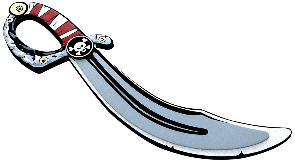 Liontouch - Pirate Sabre - Captain Red Stripe - Age 3-8 Years | Pretend Play Toy for Kids with Skull Motive | Safe Cutlass-Like Foam Sword for Sailing The Caribbeans | Dress Up & Costume Accessory