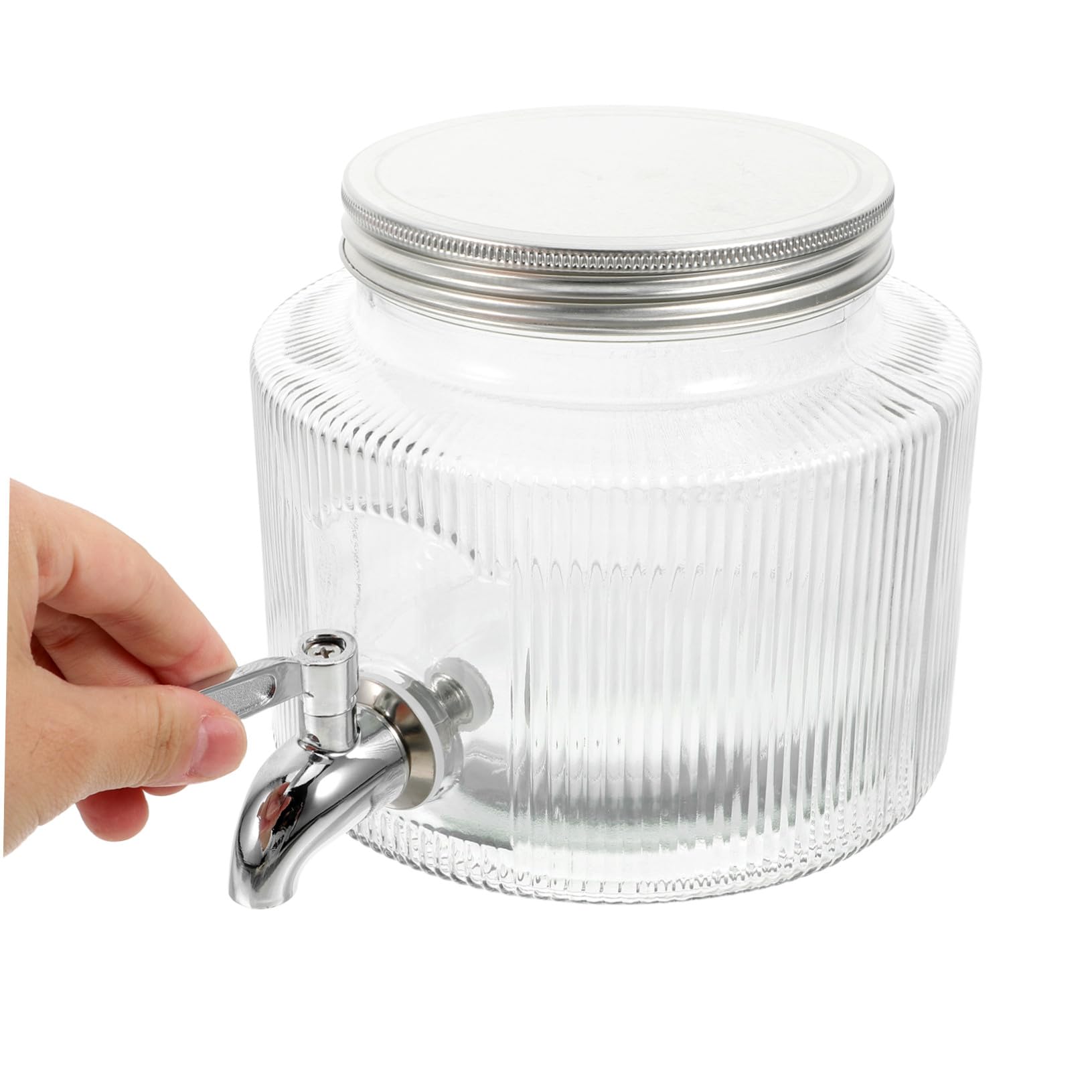 Jarra de Vidrio Grifo para Nevera, Dispensador Multiusos de 3 Litros para Agua, Vino y Bebidas Frías, Diseño Minimalista para Reuniones y Uso en Casa