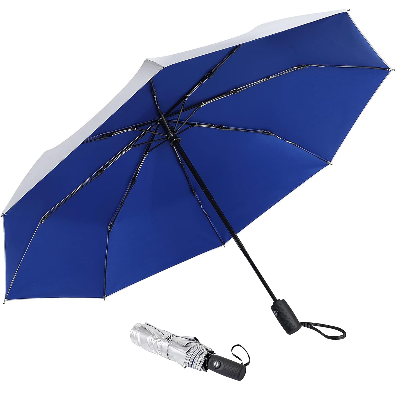 G4Free UPF 50+ UV Protection Large Travel Umbrella 42/46 Inch Auto Open Close Windproof Sun Blocking Umbrella