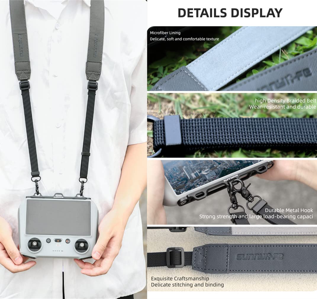 Taoke Adjustable Neck Strap for D JI RC Controller Free Disassembly PU Leather Shoulder Lanyard compatible with Mavic Mini 3 Pro - Image 3