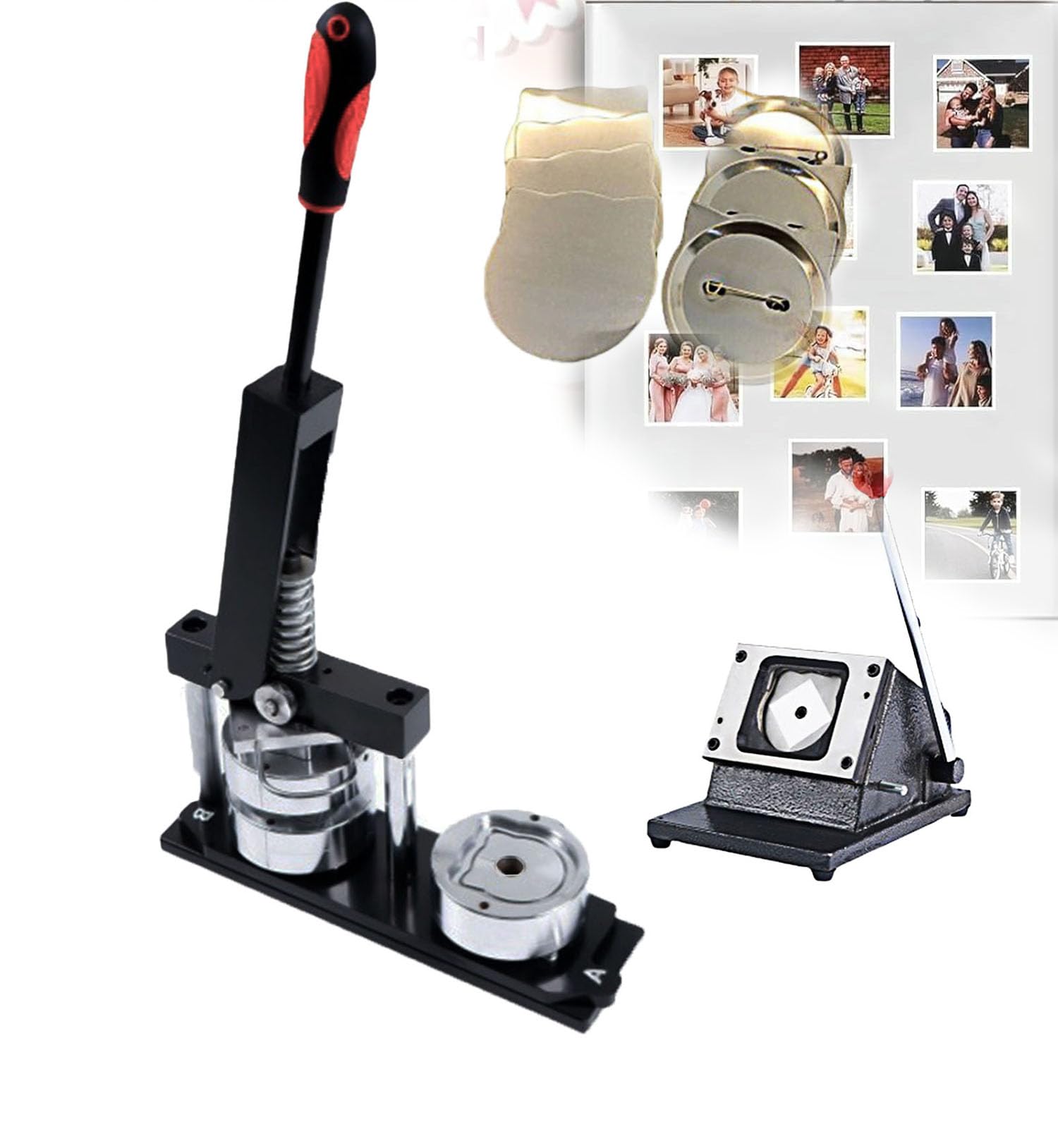 Magnesy fornirowane maszyny do robienia odznaki prasy Przycisk odznaki magnesu 58x58 mm zestaw maszynowy do robienia kwadratowych odznak magnetycznych DIY odznaka Twórca odznaki dla