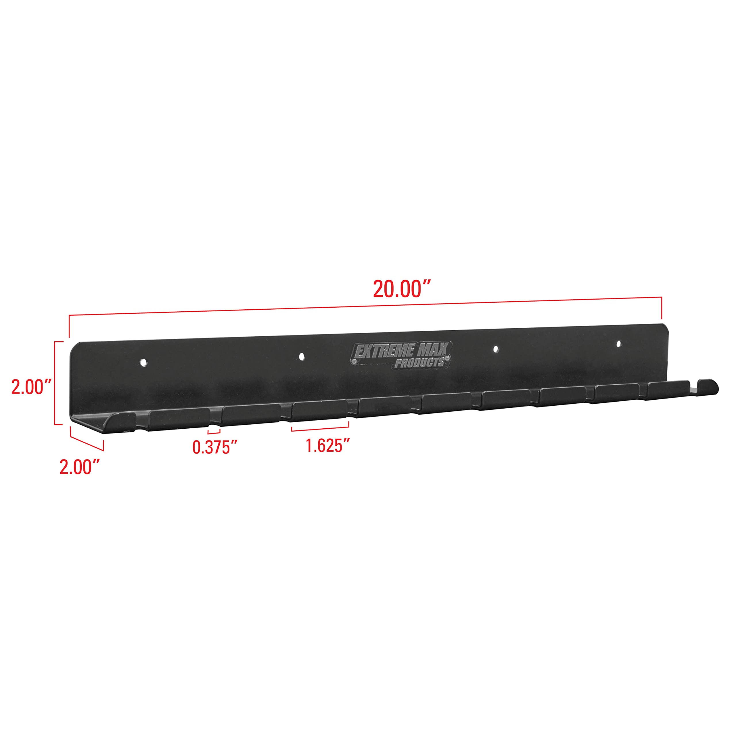 Extreme Max 5001.6171 Soporte de pared para herramientas neumáticas de aire para remolque de carreras cerrado, tienda de almacenamiento de garaje, color negro