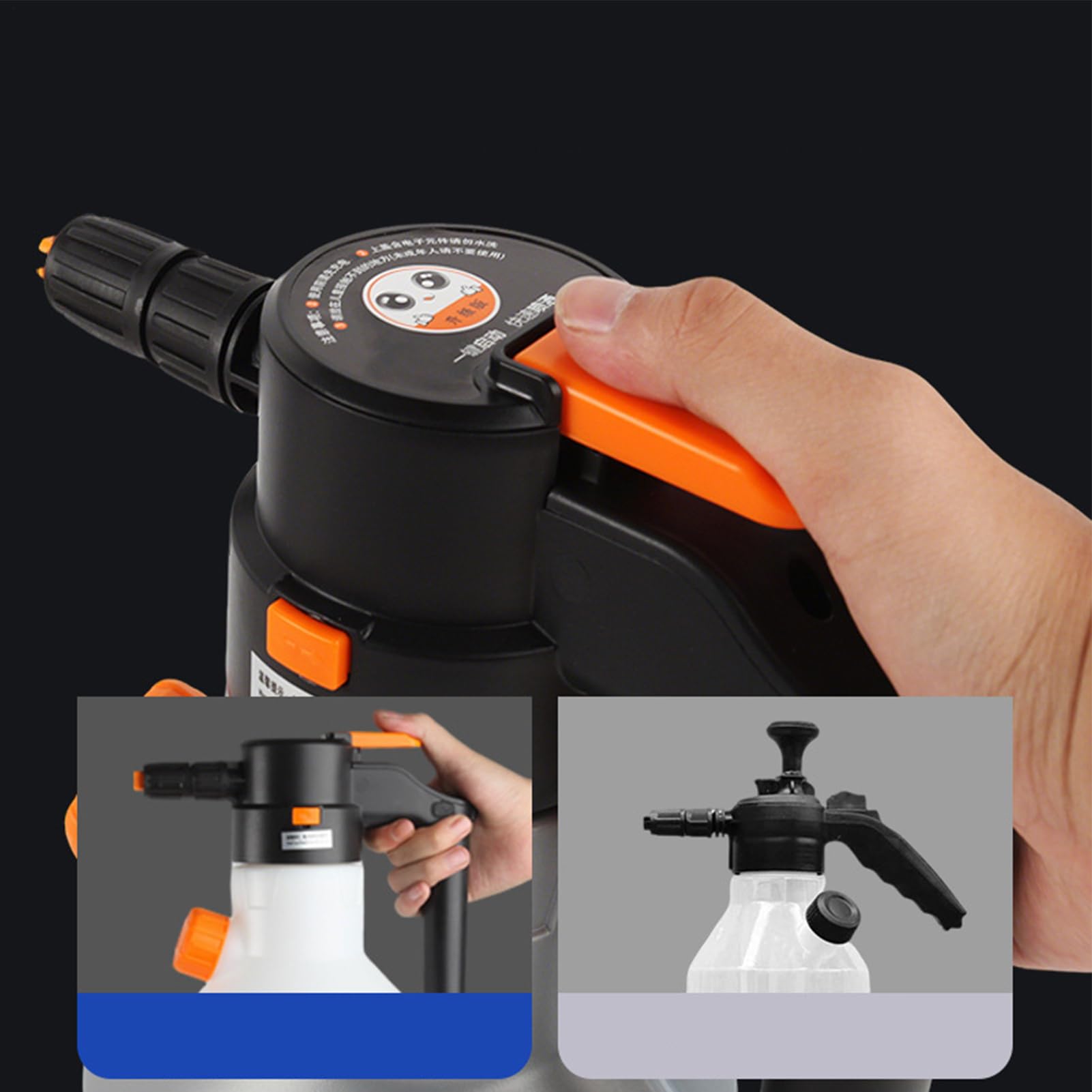Elektro-Schaumsprüher 2L Tragbar Wiederaufladbar mit Messbecher | Hand-Schaumpumpensprüher Für Auto, Fahrzeug, Haushalt, Küche, Außenbereich, Garten, Reinigung, Bewässerung