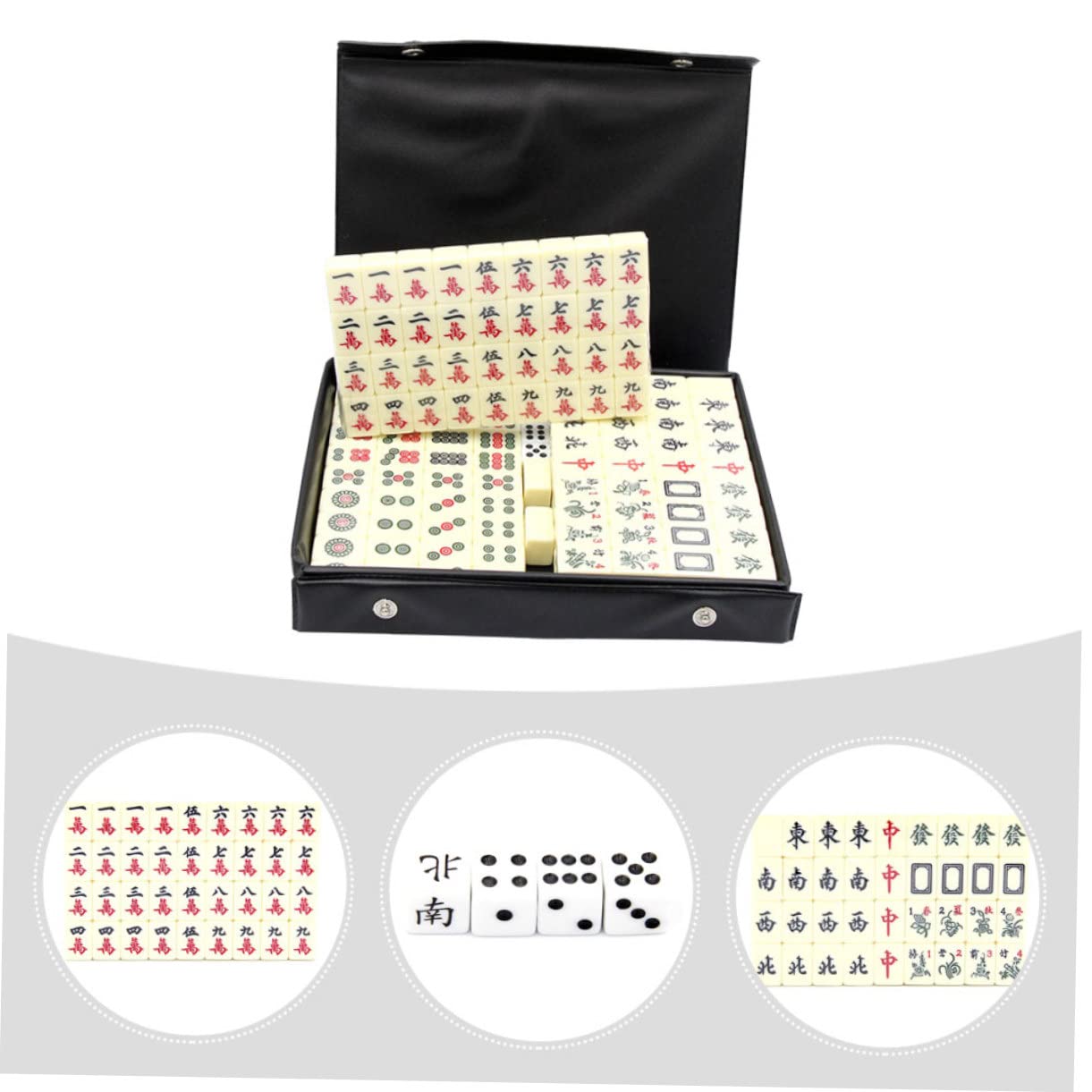 Tragbares Chinesisches Mahjong Kompaktes Reisespiel mit Glatten Fliesen Vollständigem Zubehör Perfektes Party Familienspiel für Unterwegs und Gesellige Runden