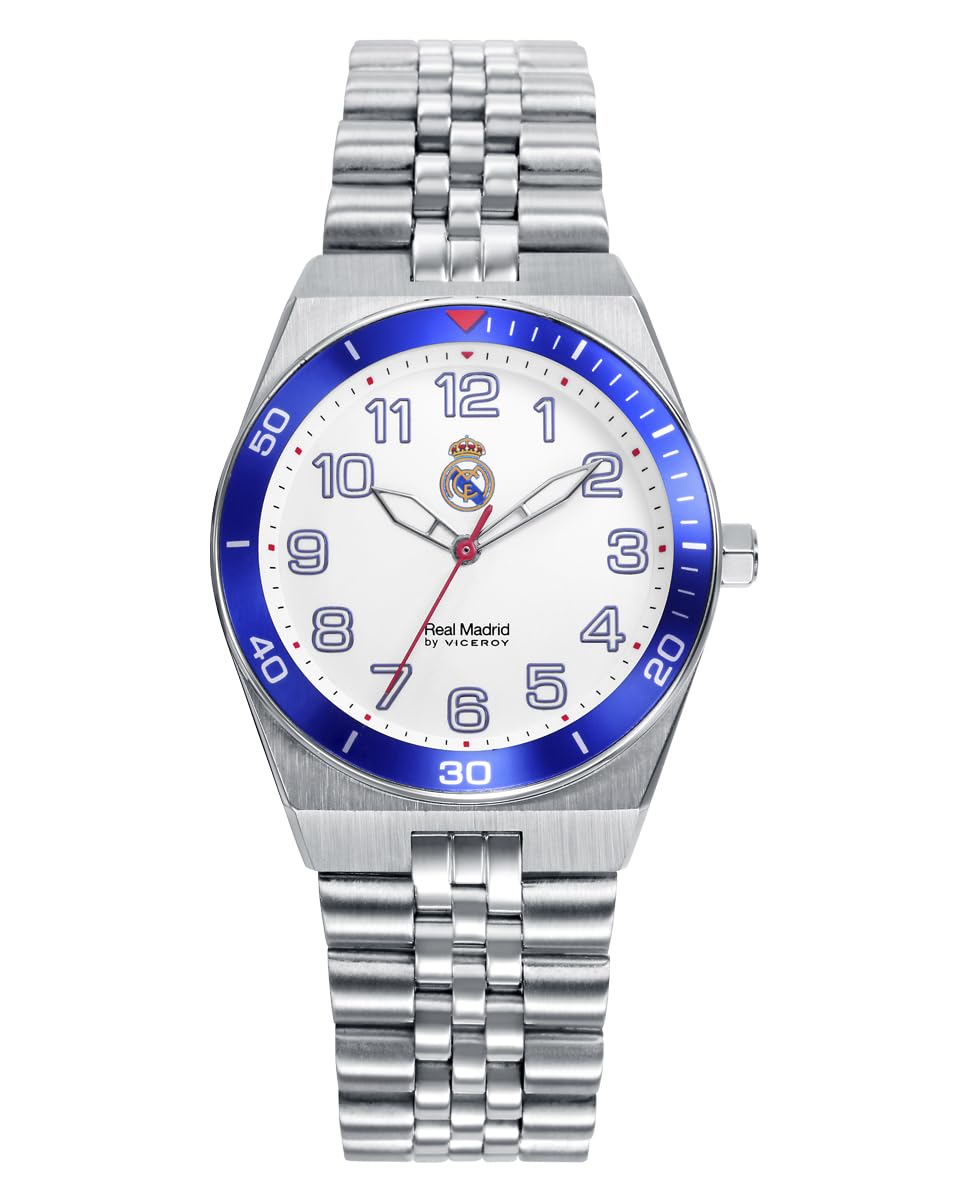 Viceroy Reloj Oficial Real Madrid para Mujer - Licencia Oficial - 37 mm - Esfera Blanca - Resistente al Agua 10 ATM - Talla Cadete - Movimiento de Cuarzo – 41154-05