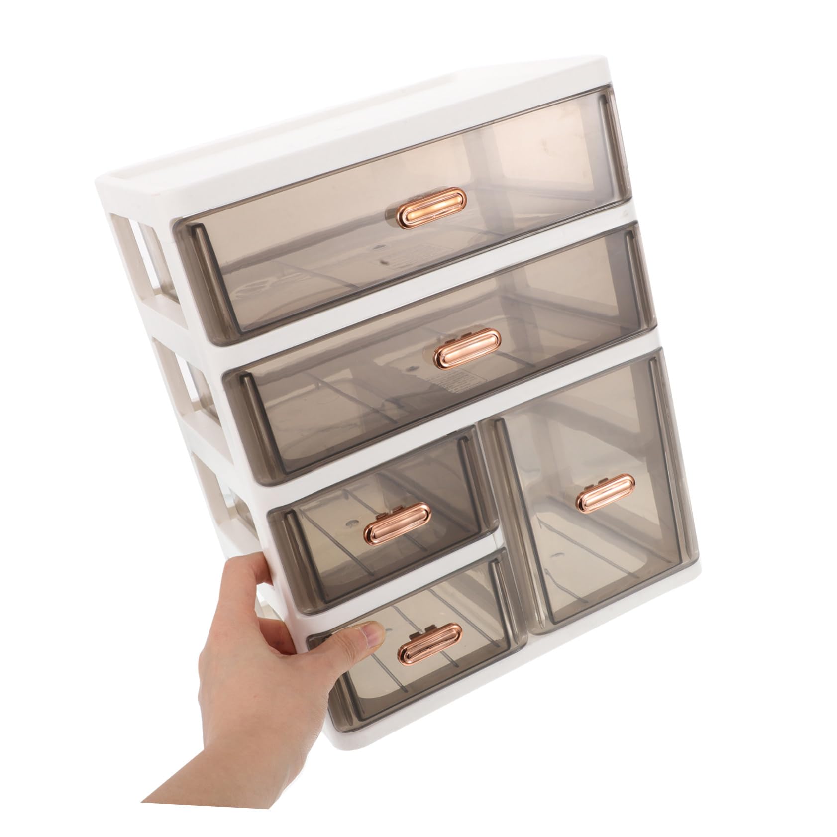 Organizer da Scrivania con Cassetti Multistrato in Plastica Resistente Compatto per Cosmetici Cancelleria e Prodotti per Cura per Casa e Ufficio