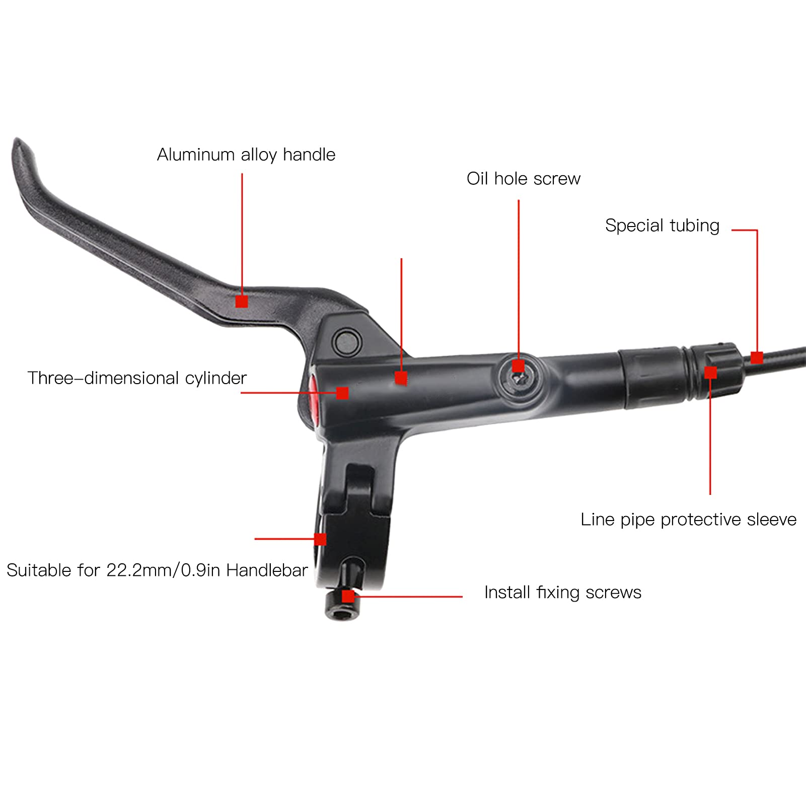 1400mm Bicycle Hydraulic Disc Brake Mountain Bike Left Rear Single Brake Levers Set Disc Brake Set Bike Accessory - Image 4