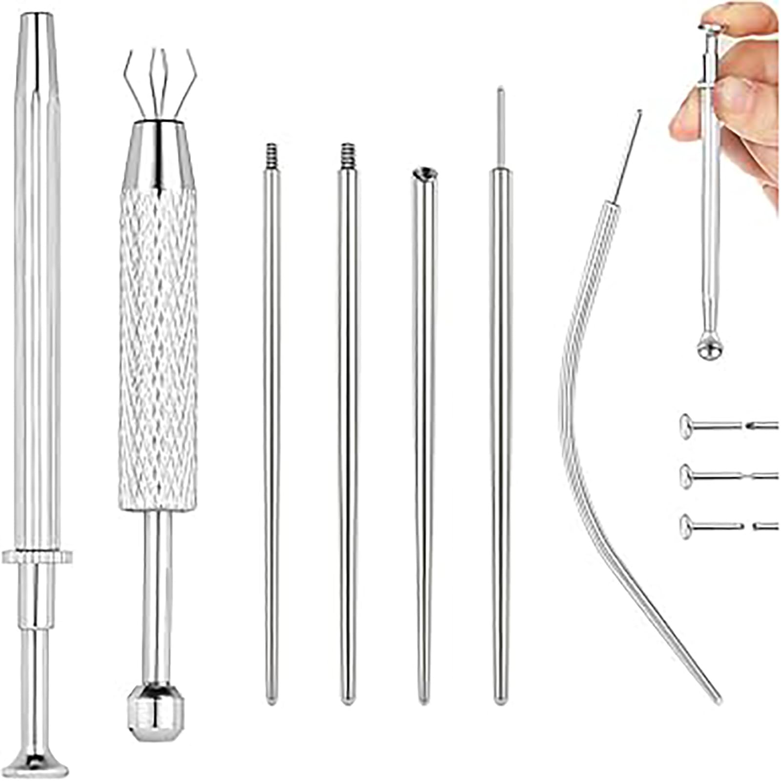 7 Pcs Piercing Kit, Professional Body Modifications Tools Set with Tapers for Ear, Nose, Eyebrow and Jewelry Changes