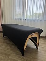 Vista 6 de Funda de cama de pestañas negra ajustada para mesa de pestañas de 6 pies o cama de masaje, extensión de pestañas elásticas de elastano para mesa