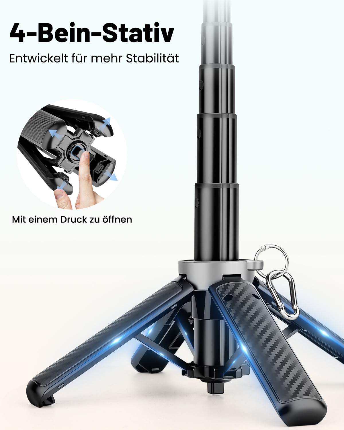 Victiv Magnet Selfie Stick & Handy Stativ, Ultratragbar Mini-Stativ für Smartphone, mit Abnehmbarer Fernbedienung und Magnetischer Ring für iPhone 17/16/15/14 Pro Max Mag-Safe, Samsung, Huawei Android