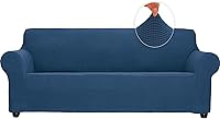 Vista 35 de Funda elástica suave para sofá de 3 cojines, protector de muebles, transpirable, lavable, tela jacquard, cuadros pequeños con parte inferior Beige