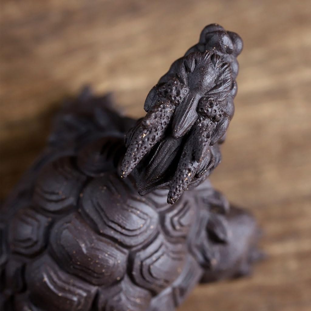 Akcesoria do herbaty dla zwierząt domowych zestaw do herbaty fioletowy piasek smok żółw ozdoby dla zwierząt Feng Shui Fortune figurki do herbaty dekoracje