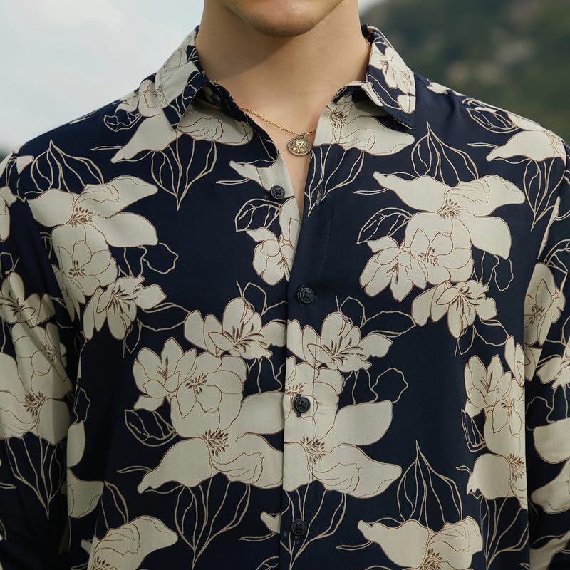 Image of CAHOOT Men's Shirt for Casual Wear | Spread Collar | Long Cuffed Sleeves | Button Closure | Shirt Crafted with Comfort Fit for Everyday Wear