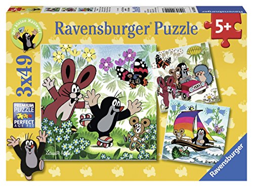 Preisvergleich Produktbild Ravensburger 9209 - Unterwegs mit dem Maulwurf Puzzle, mehrfarbig (3X49 Stück)