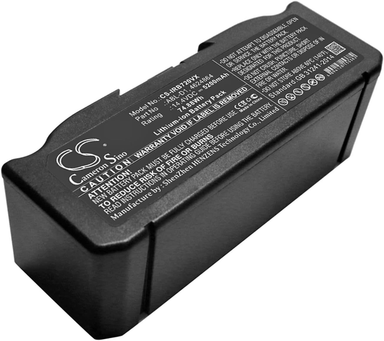 Cameron Sino Battery for iRobot 7150, i31502F, i8550, Roomba 5150, Roomba i7158, Roomba i7550, Roomba i755020, Roomba i7558, Roomba i8, Roomba i8+, Roomba J7 5200mAh