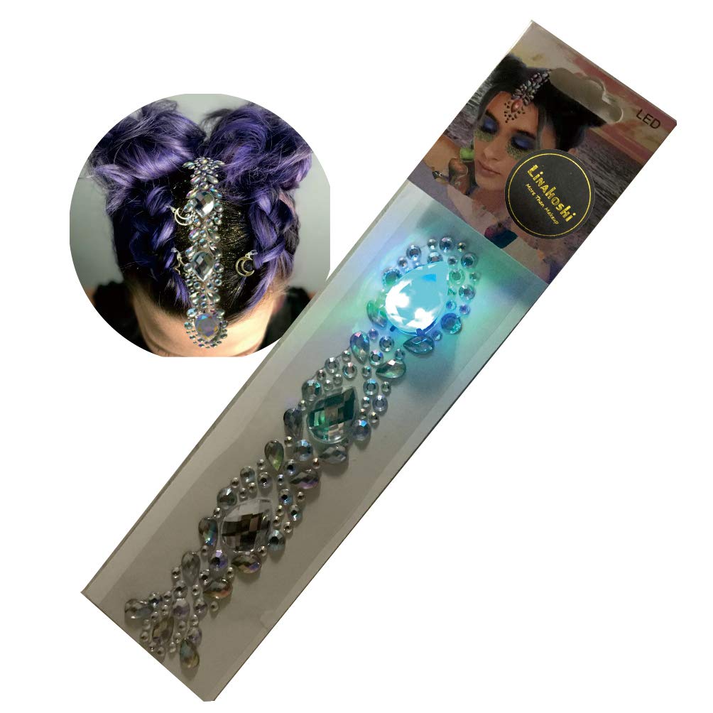 Unique Design LED Flashing Self-Adhesive Hair Jewerly Sticker
