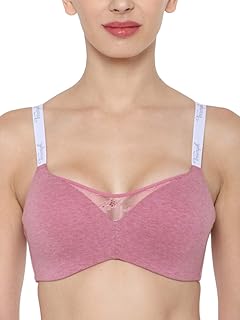 Triumph Comfort Cotton T-Shirt Bra for Women |Padded Non Wired Wireless Lingerie Soft Melange Everyday Invisible Seamless ...