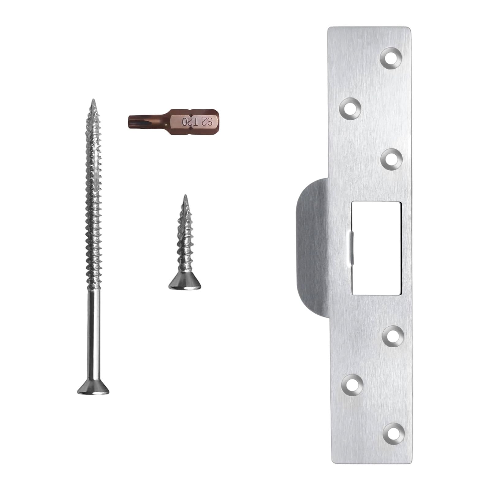 Shyyoulqe Silver Type Door Strikes Plate Reinforced Length Covers Worn Slots And Improper Woodwork Repairs Stainless Steel Construction Heavy Type Cabinets Door Hardwares