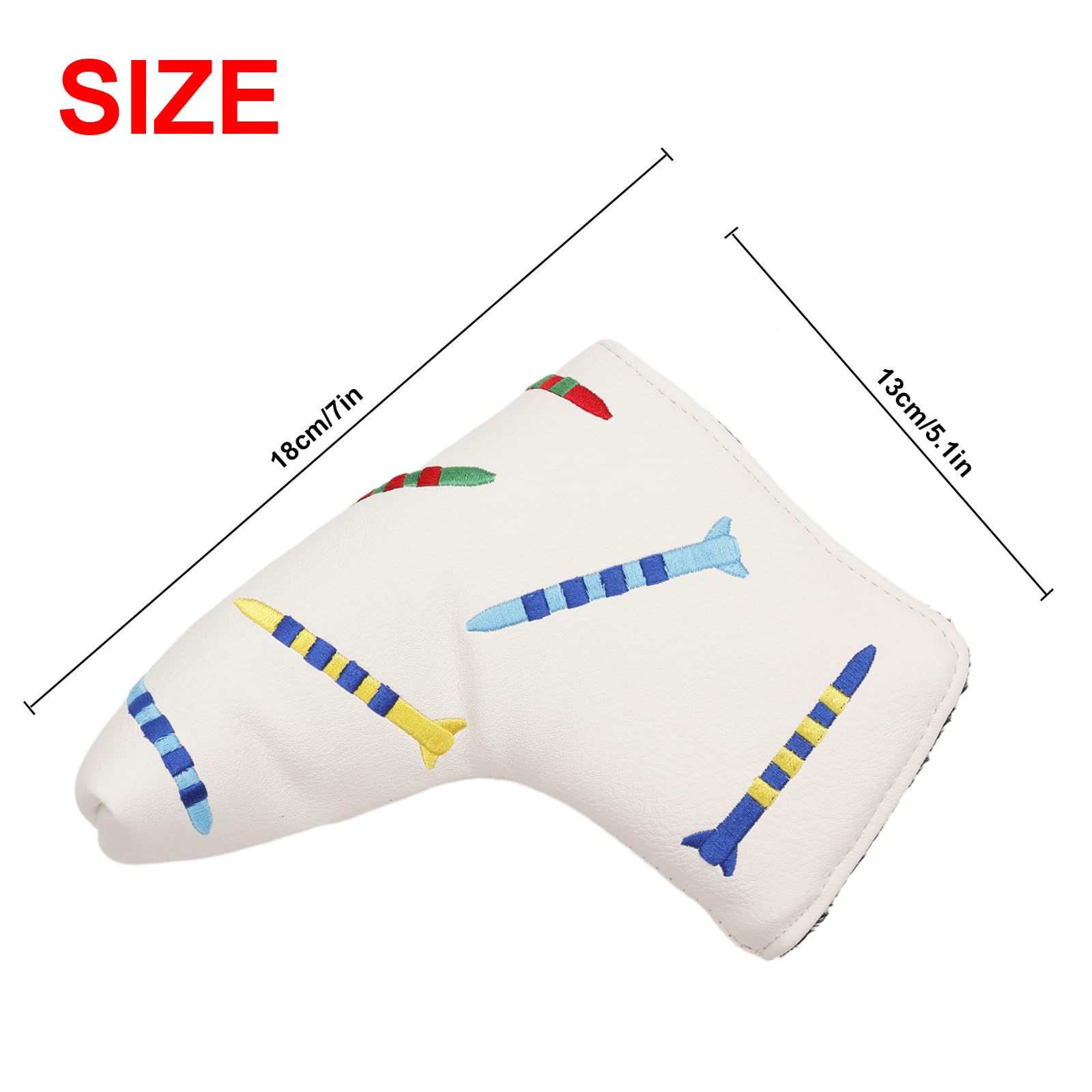 Andux PU gestreifte Tees Muster Putter Abdeckung Golf Putter Head Covers
