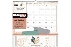 WSBL 2024 Colorful Farm Fresh Note Nook™ Wall Calendar with Monthly Pockets