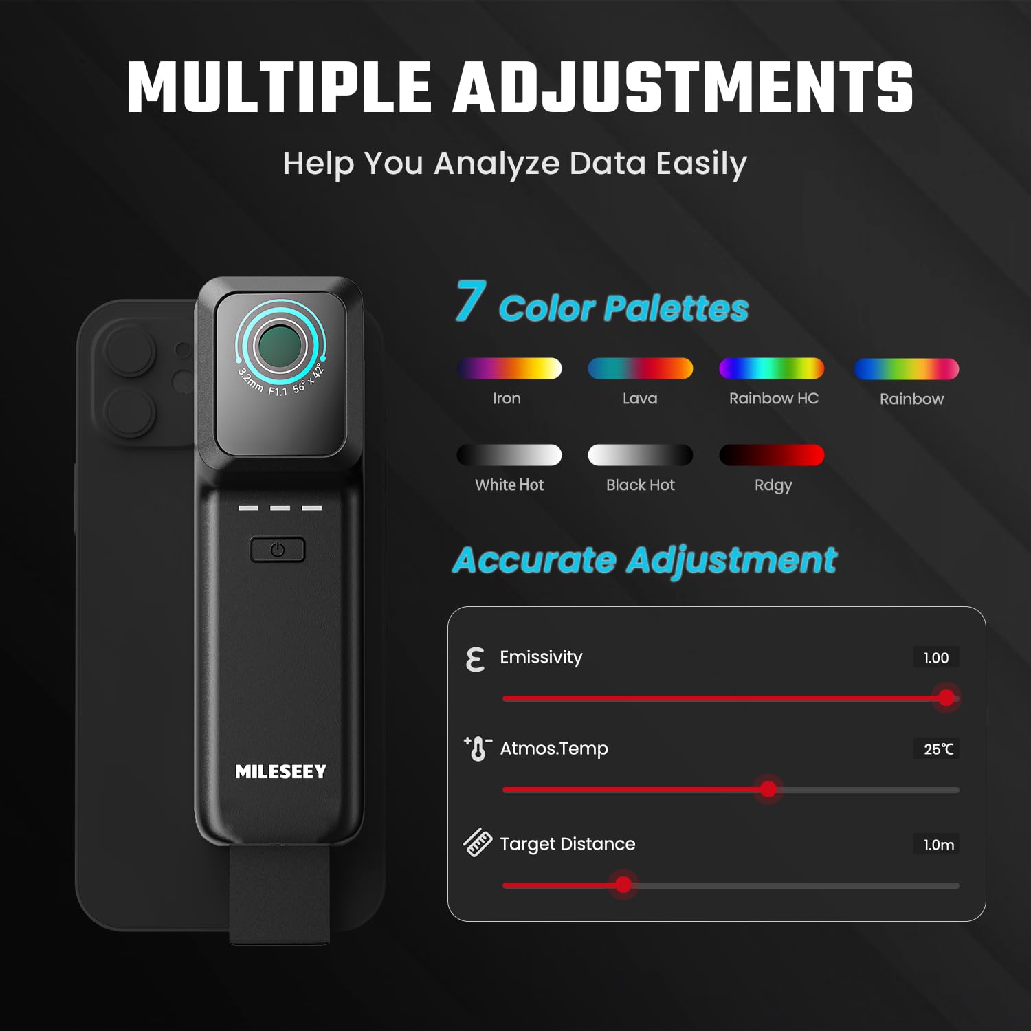 MiLESEEY TP2 Cámara Termográfica para Smartphones con Resolución IR de 256 x 192 para iOS y Android, Rango de Temperatura de -4 °F a 1022 °F y Sensibilidad Térmica de 40 mK (TP2)