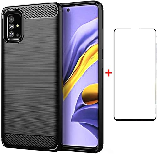 Miniatura 8 de Asuwish Funda compatible con Samsung Galaxy A51 4G y protector de pantalla de vidrio templado, accesorios de celda, fundas de silicona TPU suave