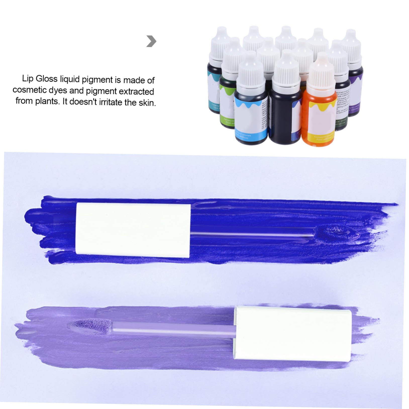 12 Stück Selbstgemacht Lipgloss Pigment mit Vitamin C, Weiß