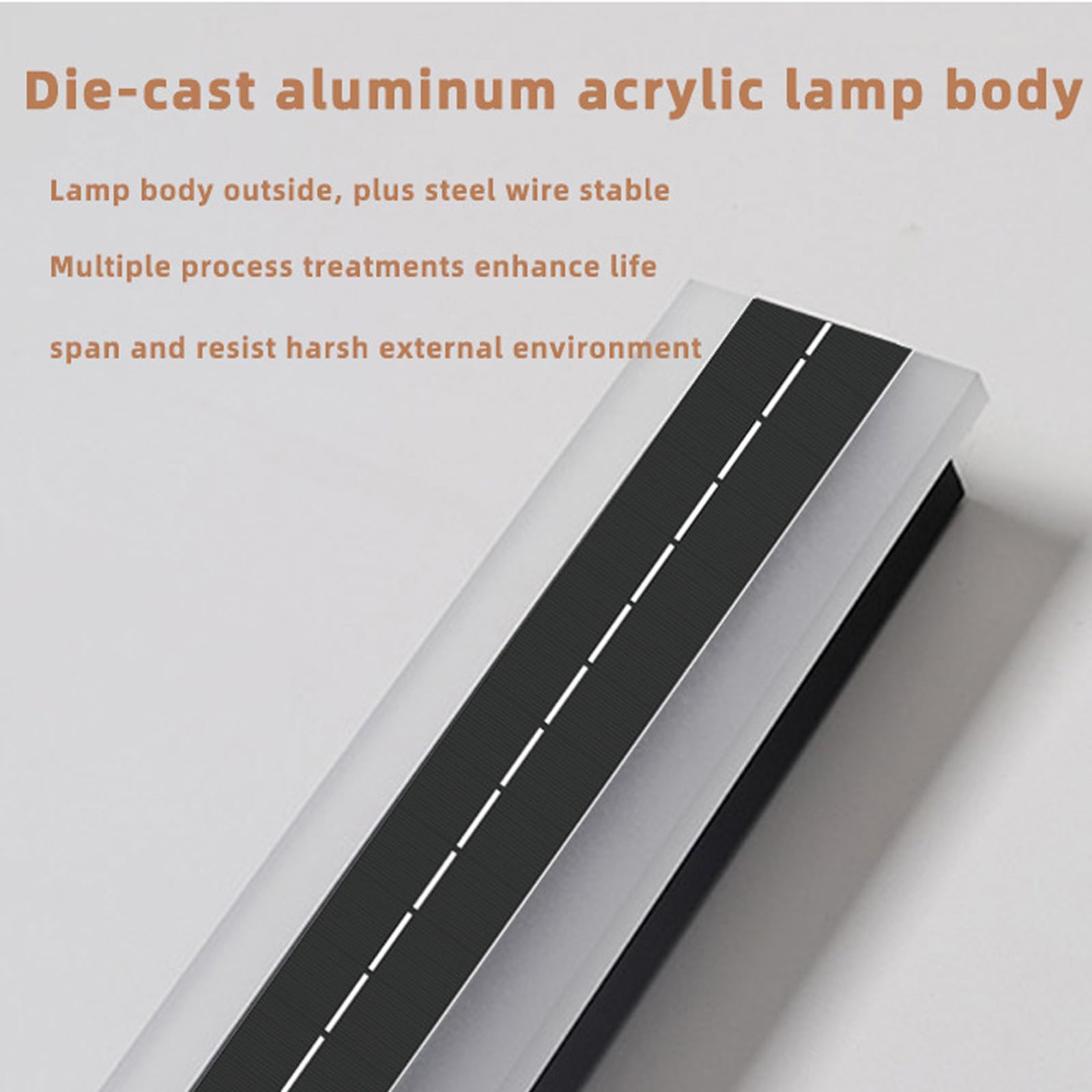 Wandleuchte für den Außenbereich, Solaire LED, Sans Fil, 2700 K/4500 K/6500 K, Etanche IP65, aus schwarzem Aluminium, für Außenküche, Veranda (warm, 80 cm)