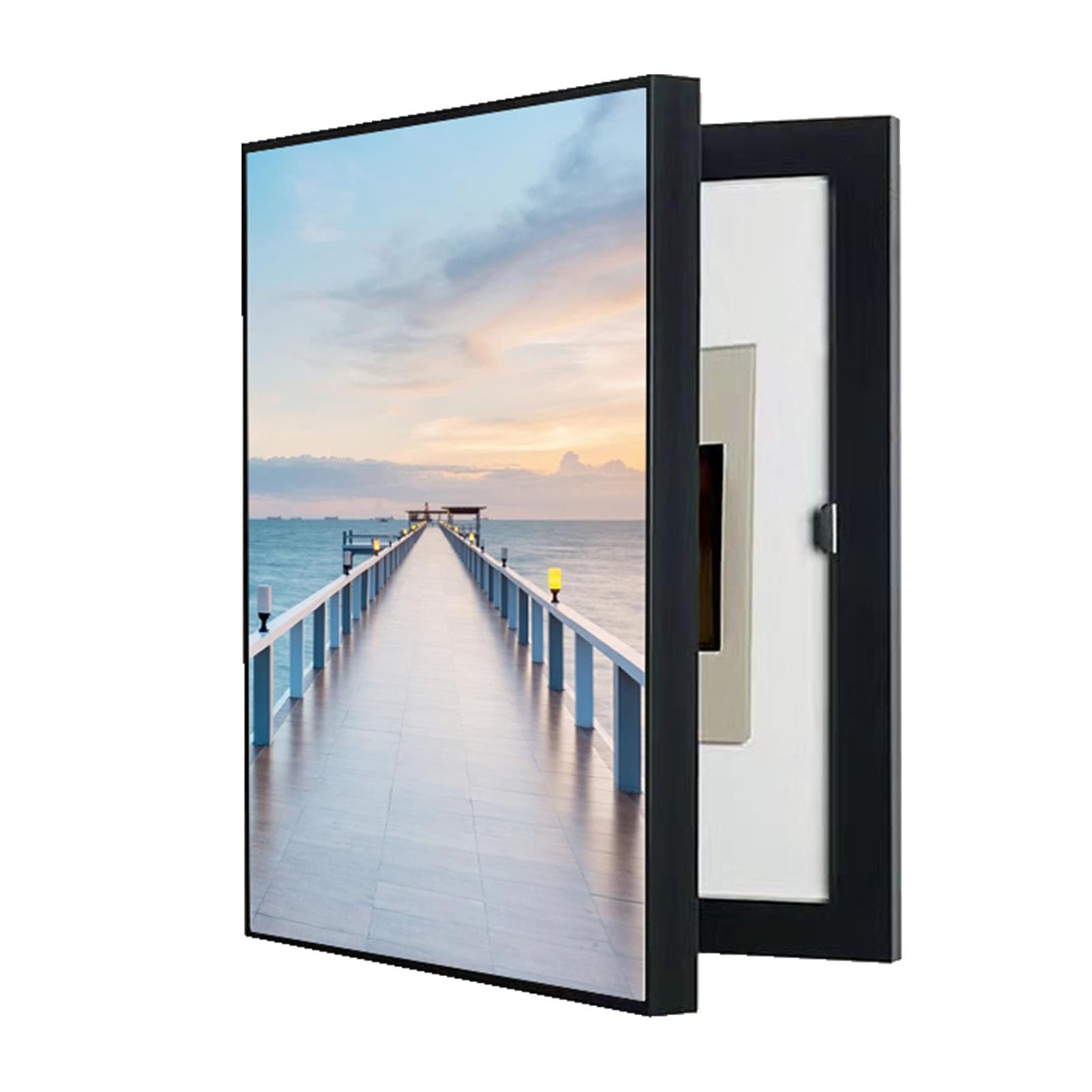 Caja De Contadores Pintura Decorativa Vertical Pintura Mural de Cajas de Distribución Eléctrica Ocultar Contador Tapa Desmontable(B,50x70cm)