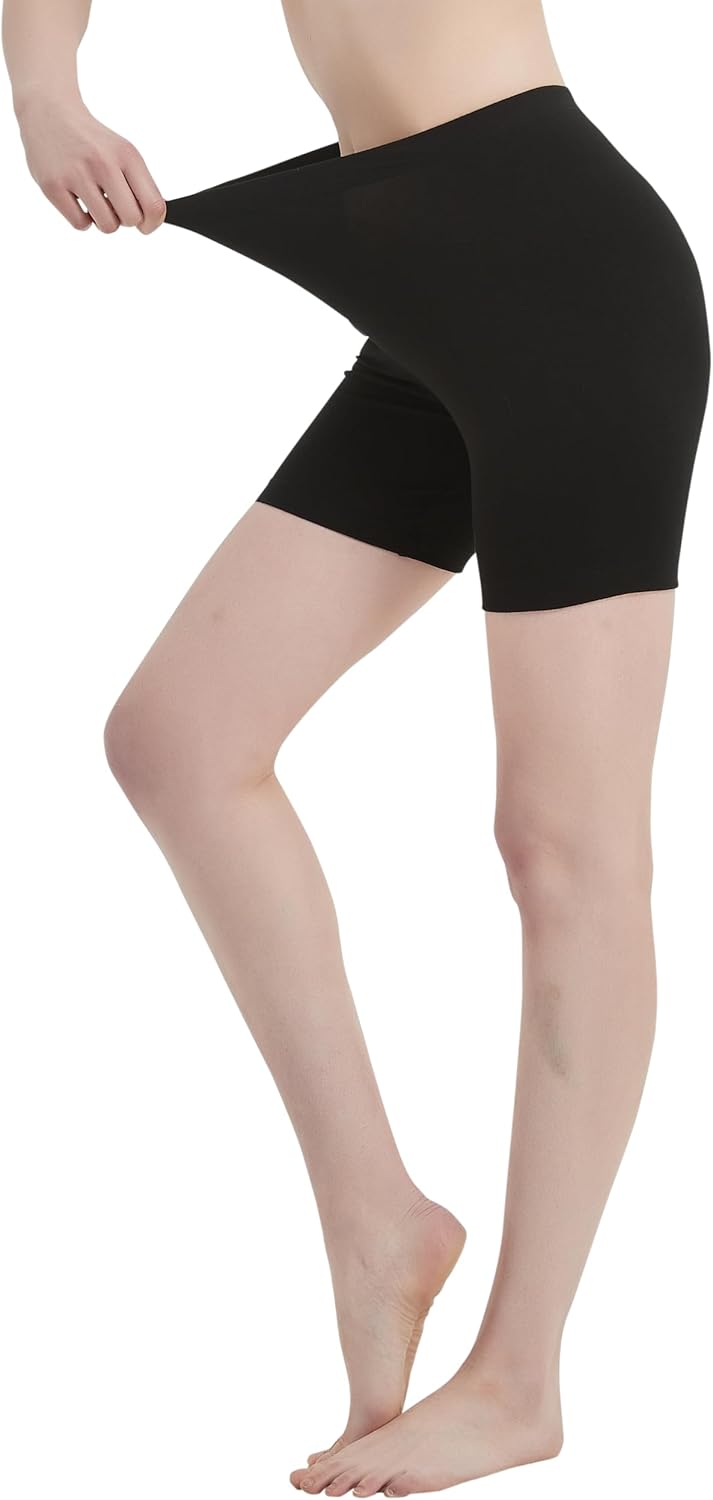 Women’s Mid Rise Cotton Spandex Biker Shorts – 7" Inseam, Stretch Workout & Yoga Shorts, Plus Sizes S–5XL, Made in USA - Image 3