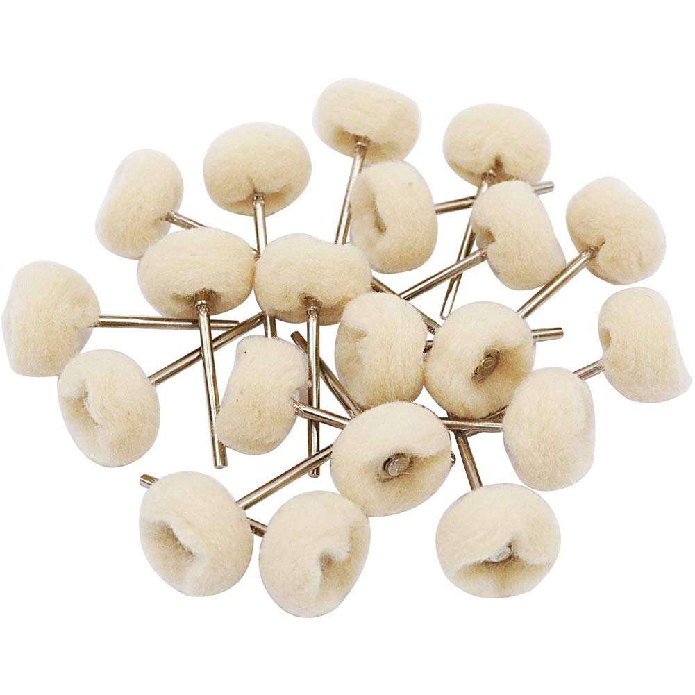 HIPOGT 100 pcs 1/8inch Cashmere Polishing Buffing Wheel for Dremel - Buffing Wheel or Silver Polish Wheel - Watch & Jewelry Polishing Kit