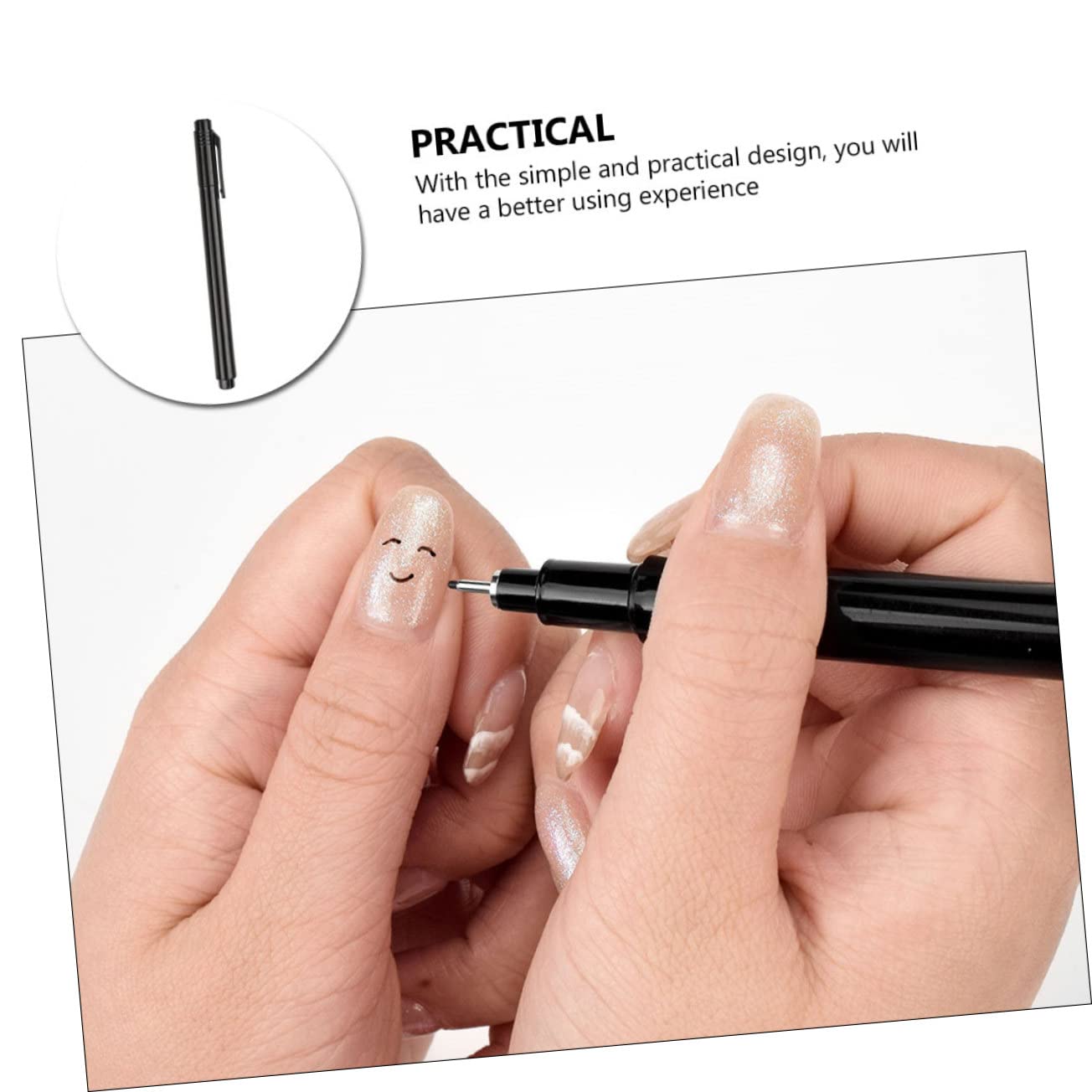 FRCOLOR 1pc Nail Art Pen Black Nail Art Graffiti Pen Nail Liner Brush Nail Pen Brush Manicure Decor Pen Good Pens for Line Art Pen Line Drawing Plastic Painted Nail Polish - Image 4