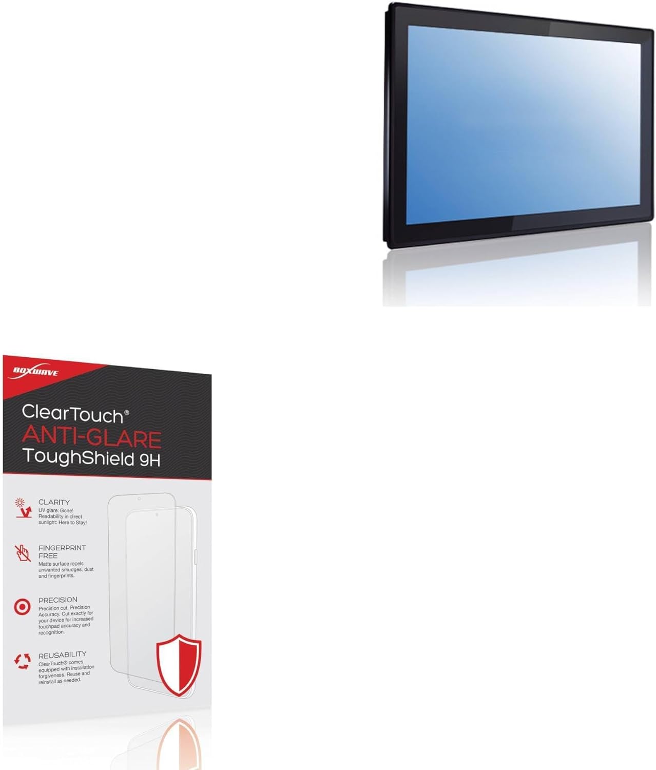 BoxWave Screen Protector Compatible With BSI Computer GOT3187W-881-PCT - ClearTouch Anti-Glare ToughShield 9H (2-Pack), Anti-Glare 9H Tough Flexible Film Screen Protector