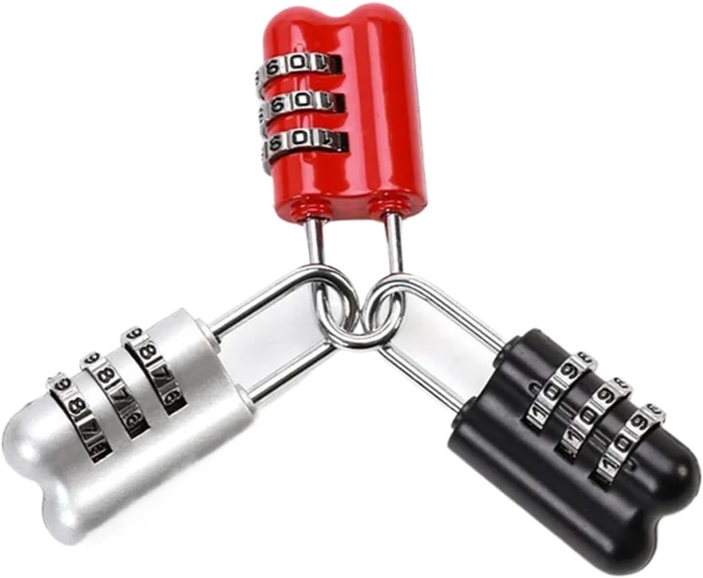 Mini 3 Digits Number Password Code Lock Combination Padlock Pad Lock Resettable for Travelling Bag Door 1Pcs(Silver)