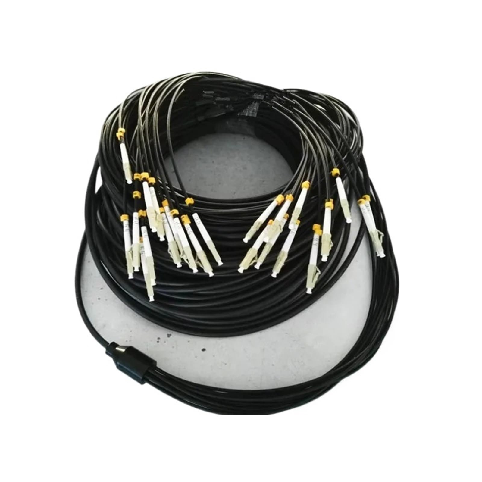 Cable de fibra óptica blindado de TPU, multimodo OM3-300, 2/4/6/8/12 núcleos, LC-LC, SC, FC, ST, UPC, latiguillo de fibra óptica flexible, FTTH, 250 m(12-core LC UPC-LCUPC)