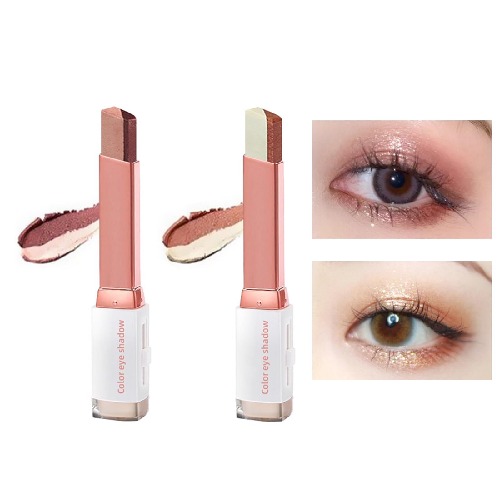 Gradient Sombra de Ojos en Barra Doble, Lápiz de Sombra de Ojos de Doble Color, Barra de Sombra de Ojos de Dos Colores, Sombra de Ojos en Barra de 2 Colores, Lápiz de Sombra de Ojos Brillante 2 Piezas