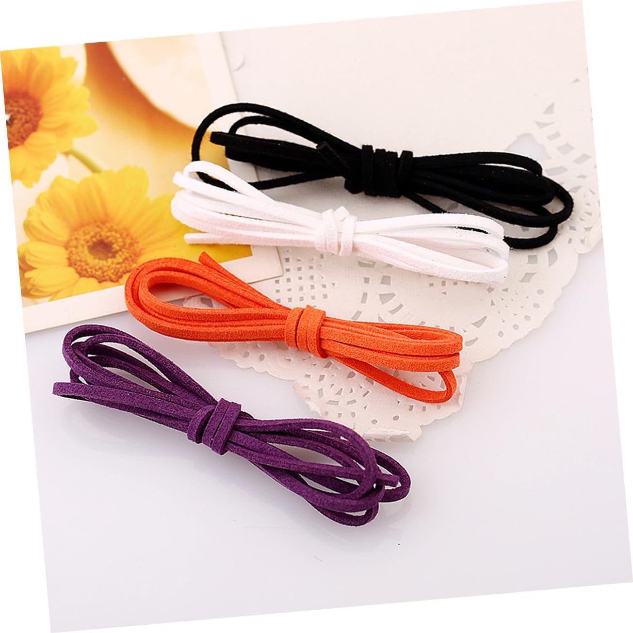 NUOBESTY 20 Pcs Plush Leather Cords for DIY Jewelry Making Double Sided Flat Cowhide Rope for Bracelets Necklaces Craft Projects Mixed Color