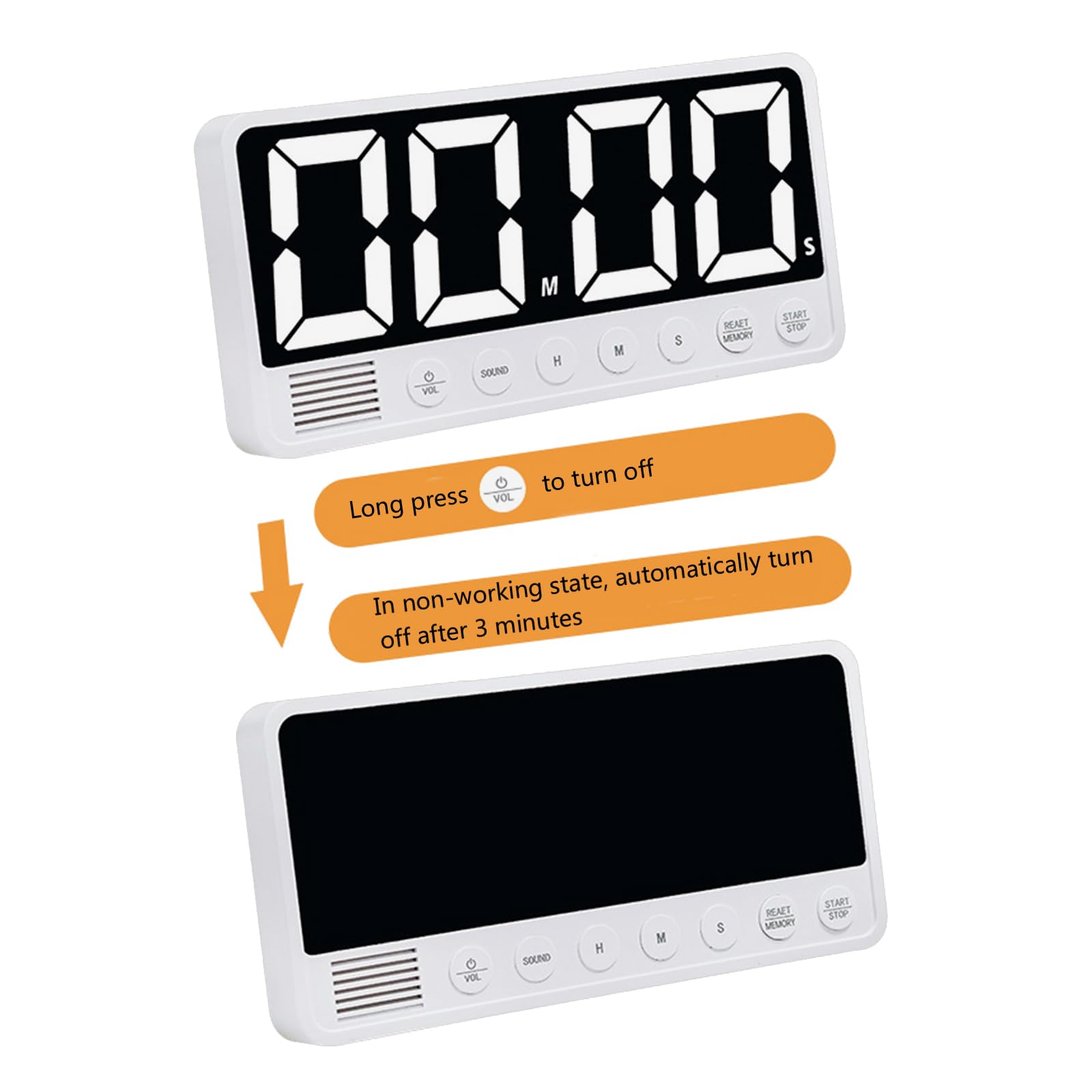 Grand écran LED Minuterie Comptage Haut / Bas pour Salle de Classe Maison Tablette Magnétique Minuterie Cooking Digital Minuterie Chronomètre