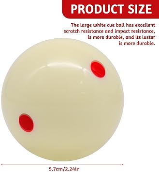 57.2mm Snooker Training Ball With Red Dots - Resin Pool Cue Ball for Practice and Game Room Leisure Sports