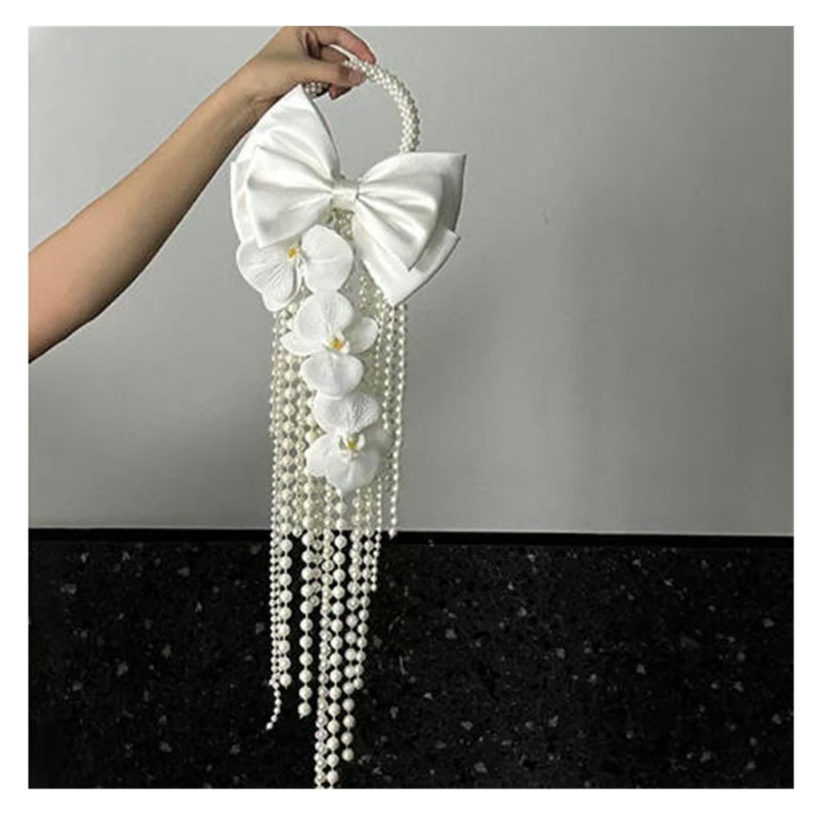 Gijmzy Orange White Bridal Bridesmaid Wedding Bouquet Waterfall