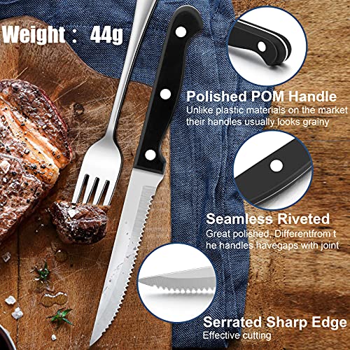 Joyfair 16 Piece Cutlery Sets + 4 Piece Steak Knives, Stainless Steel 20 Piece Silverware Flatware Set with Fork Knife Spoon, Service for 4,Home/Camping/Party, Mirror Finished & Dishwasher Safe - Image 5