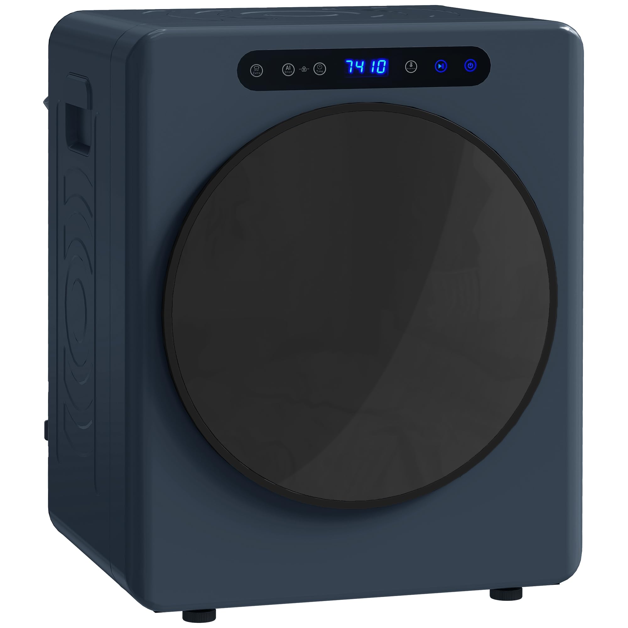HOMCOM 4kg Vented Tumble Dryer, 1000W Compact Freestanding Front Tumble Dryer with Stainless Steel Tub, Timer, 6 Heat Settings, Small Portable Clothes Drying Machine, White — view 10