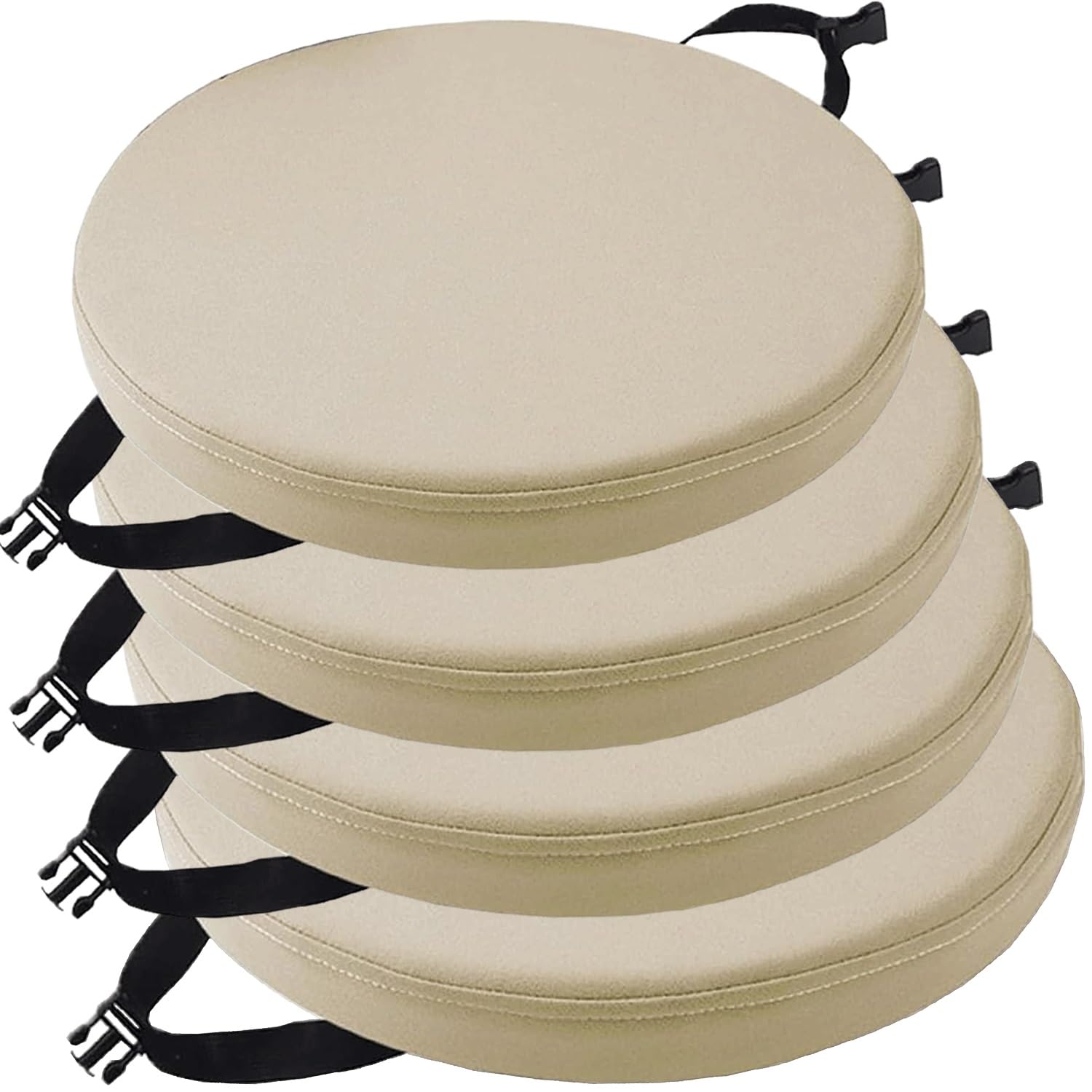 Galette de Chaise Rond en Cuir PU Imperméable - Coussin de Siège Antidérapant et Détachable - Mousse Mémoire 30/35/40/50cm - Usage Intérieur/Extérieur Bureau,Cuisine,Jardin,Salon(Color 5,4pcs 40x40x5c