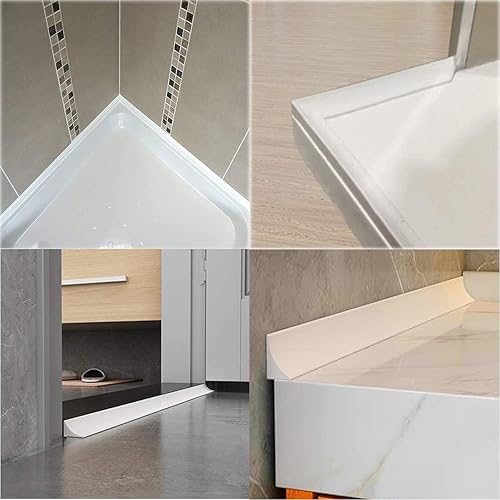 Miniatura 5 de Barrera de agua de 67 pulgadas para fregadero, protector contra salpicaduras de cocina, protector de agua de esquina de ducha para borde de bañera,