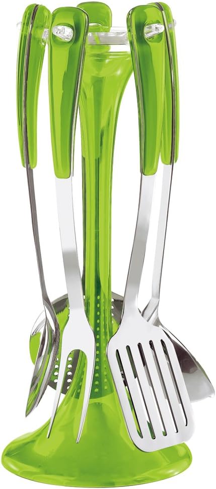 Guzzini GU-2328.00-44 Latina Kitchen Utensil Set, 15.7-Inch, Green