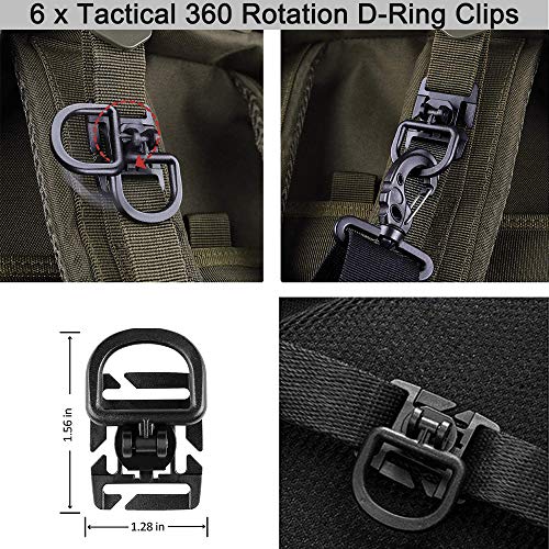 Molle Accessories Kit of 30 Attachments for 1" bing Molle Bag Tactical Backpack Vest Belt