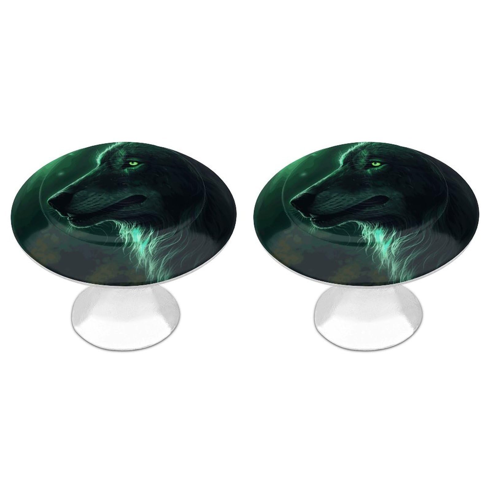 Btcowzrv Style Green Wolf 2 Pack Cabinet Knobs Drawer Pulls
