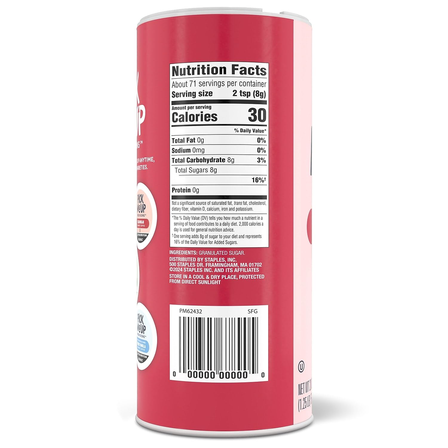 Pick Me Up Provision Pure Sugar, 20 oz. Canister, 24/Carton
